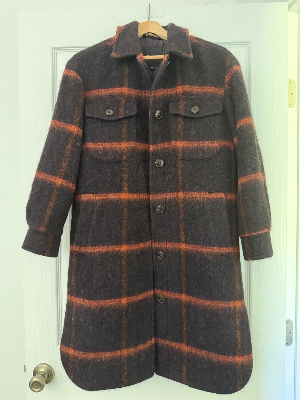 Madewell EUC long shacket plaid xxs